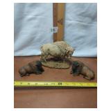 LOT OF 3 RESIN BISON NO CHIPS