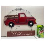 Hanging Metal Truck w/ Welcome Sign