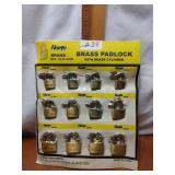 LOT OF 12 BRASS PAD LOCKS