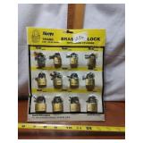 LOT OF 12 BRASS PAD LOCKS