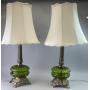 Pair of Mid Century Glass Globe Lamps