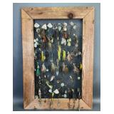 Vintage Fishing Lures Mounted On Screen