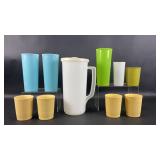 Tupperware Pitcher and Tumblers