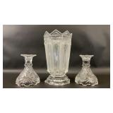 Crystal Vase and Candlesticks