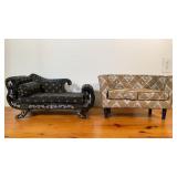 Pair of Upholstered Doll Beds