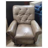 Brown Leather Tufted Pushback Recliner