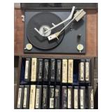 8 track tapes and record player