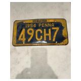 1956 PA LICENSE PLATE