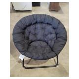 Adult / Kids Sleek Black Foldable Saucer Chair