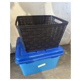 Blue tote & lid + basket