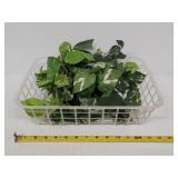 Artificial Leaf Decoration W/Basket