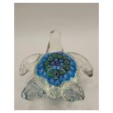 Murano Style Millefiori Art Glass Turtle