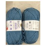 2 rolls of blue yarn