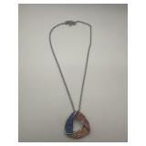 QVC BLUE PINK & ORANGE STONE NECKLACE