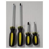 4 PC Magnetic Screwdriver Set Yellow / Black