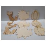 Nine Thanksgiving Blank Canvas Cut Outs