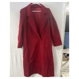 Ladies red pea coat (M)