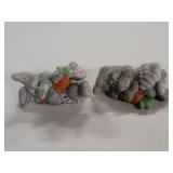 2 PC Easter Sleepy Bunny Figures