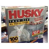 Husky XL 45gal true tie trash bags