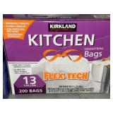 Kirkland 13gal flex tech kitchen trash bags