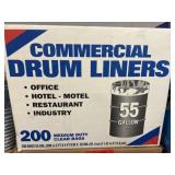 Commercial 55 gallon clear drum liners