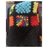 Colorful knitted blanket