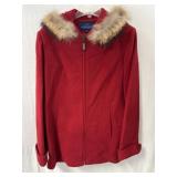 Red Mackintosh furr hooded coat 14