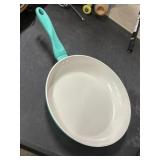 Nonstick teal skillet