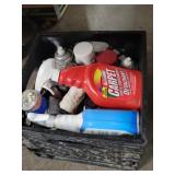 Crate Of Cleaning Supplies