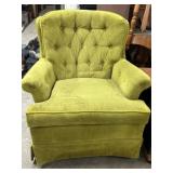 Green vintage swivel rocking chair