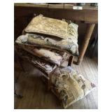 Rolling Footstool and Pillows