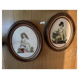 Pair of Oval Needlepoint Pictures