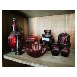 Lot of Ruby Red Glassware