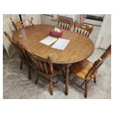 Wood Kitchen Dining Table & 6 Chairs
