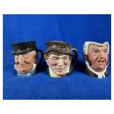 3 Royal Doulton Miniature Toby Mugs