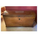 Antique Wood Domed Top Trunk / Chest
