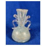 Double Handled Blown Glass Vase