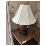 Asian Table Lamp w/ Wood Stand