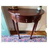Antique One Drawer Demilune Console Table
