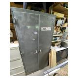 2 Door Metal Cabinet with Contents