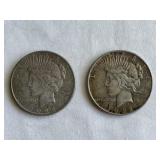 Two 1922 Peace Dollars
