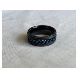 Black with Blue Chain Ring