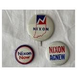 3- Vintage Nixon - Agnew Political Buttons