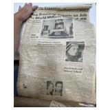 Old Newspaper w/ JFK Death & Burial