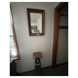 Plant Stand & Framed Mirror