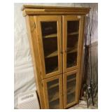 Glass Door Storage Cabinet and Metal Shelf