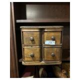 4 Drawer Antique Sewing Box with Misc. Contents