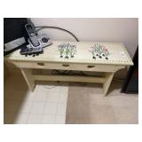 Paint Decorated Wood Craft Bench