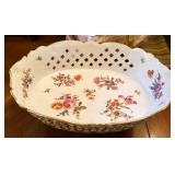 Antique French Porcelain Footed Center Bowl