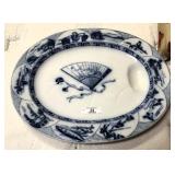 Large Blue / White Oriental Platter